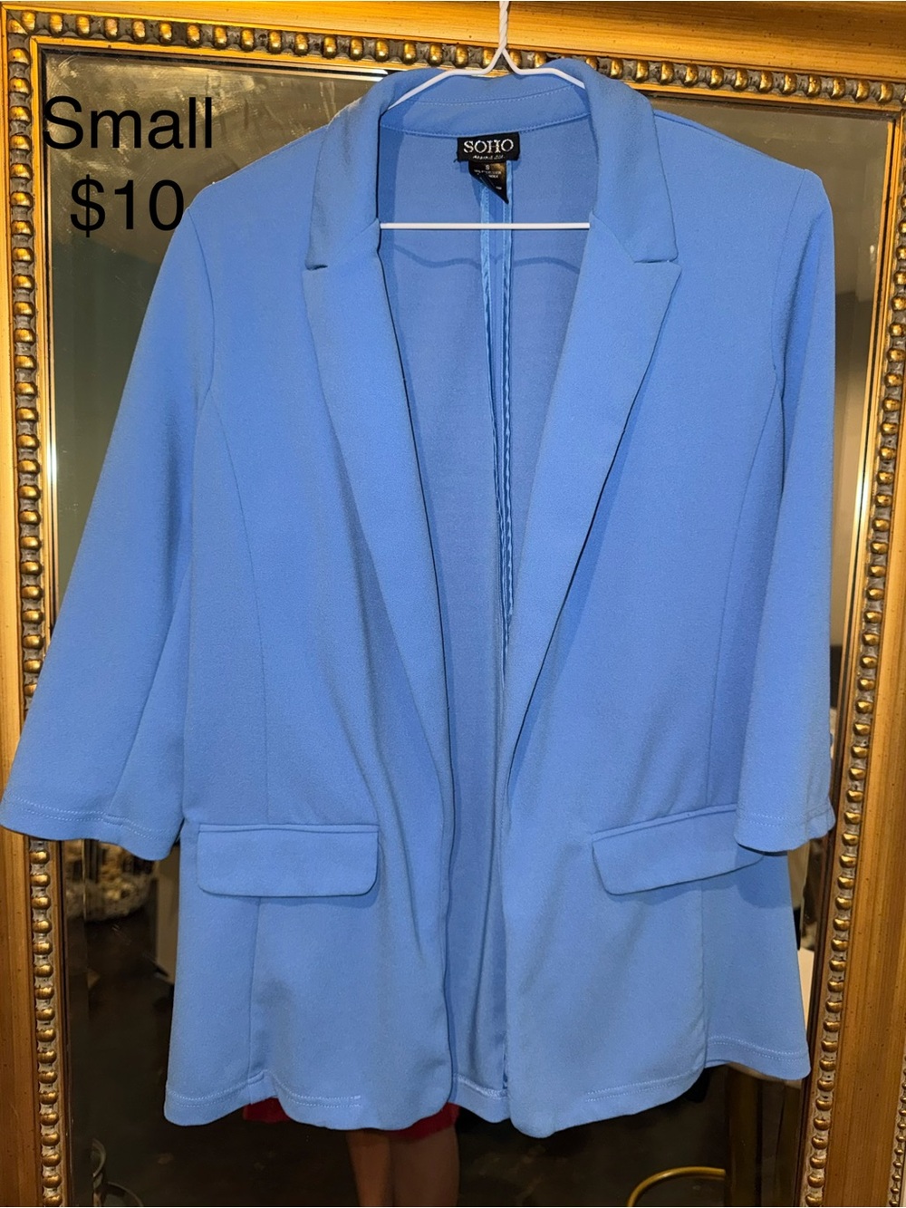 Soho Light Blue Open-Front Blazer